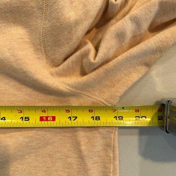 JJill Hoodie Tunic Peach Heathered Organic Cotton Blend Women's Med V-Neck Pouch - Picture 7 of 9